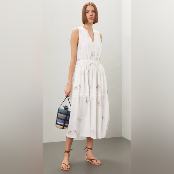 Splendid Dresses & Skirts - Splendid Livia Floral Split Neck Midi Dress